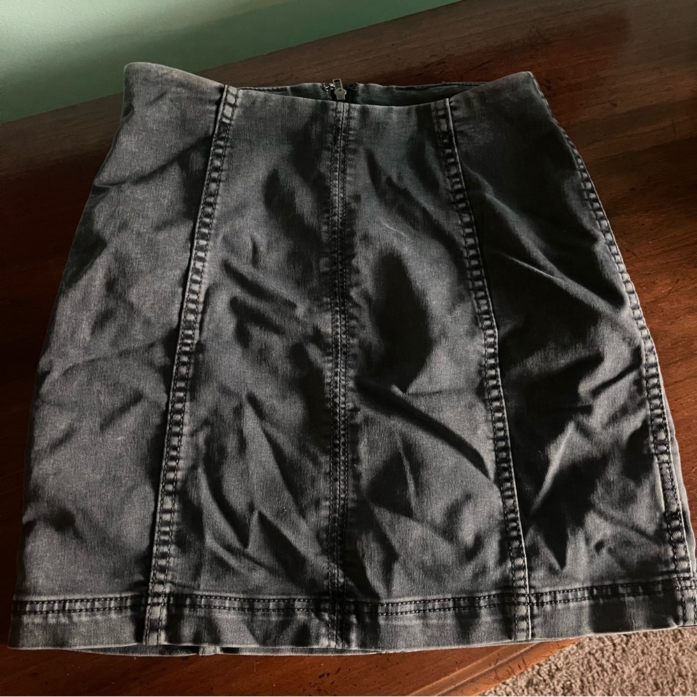 Free people denim mini skirt